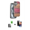 MARSİLYAN™- iPhone 16 Kılıf Atlas Minimal Özel Seri - Siyah 3D Antistatik Mat Seramik Nano Ekran Koruyucu + Raze Metal Kamera Lens - SH