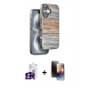 MARSİLYAN™- iPhone 16 Kılıf Atlas Minimal Özel Seri - Siyah 3D Antistatik Mat Seramik Nano Ekran Koruyucu + Bilvis Titan Kamera Lens - PE