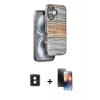 MARSİLYAN™- iPhone 16 Kılıf Atlas Minimal Özel Seri - Siyah 3D Antistatik Mat Seramik Nano Ekran Koruyucu + PVD Metal Kamera Lens - PE
