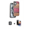 MARSİLYAN™- iPhone 16 Kılıf Atlas Minimal Özel Seri - Siyah 3D Antistatik Mat Seramik Nano Ekran Koruyucu + PVD Metal Kamera Lens - MI