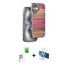MARSİLYAN™- iPhone 16 Kılıf Atlas Minimal Özel Seri - Siyah 3D Antistatik Seramik Nano Ekran Koruyucu + Beyaz Raze Metal Kamera Lens