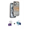 MARSİLYAN™- iPhone 16 Kılıf Atlas Minimal Özel Seri - Siyah 3D Antistatik Seramik Nano Ekran Koruyucu + Bilvis Titan Kamera Lens - PE
