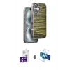 MARSİLYAN™- iPhone 16 Kılıf Atlas Minimal Özel Seri - Siyah 3D Antistatik Seramik Nano Ekran Koruyucu + Bilvis Titan Kamera Lens - PE