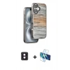 MARSİLYAN™- iPhone 16 Kılıf Atlas Minimal Özel Seri - Siyah 3D Antistatik Seramik Nano Ekran Koruyucu + PVD Metal Kamera Lens - PE