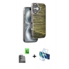 MARSİLYAN™- iPhone 16 Kılıf Atlas Minimal Özel Seri - Siyah 3D Antistatik Seramik Nano Ekran Koruyucu + Raze Metal Kamera Lens - SH