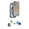 MARSİLYAN™- iPhone 16 Kılıf Atlas Minimal Özel Seri - Siyah 3D Antistatik Seramik Nano Ekran Koruyucu + Raze Metal Kamera Lens - SH