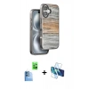 MARSİLYAN™- iPhone 16 Kılıf Atlas Minimal Özel Seri - Siyah 3D Antistatik Seramik Nano Ekran Koruyucu + Raze Metal Kamera Lens - LT