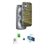 MARSİLYAN™- iPhone 16 Kılıf Atlas Minimal Özel Seri - Siyah 3D Antistatik Seramik Nano Ekran Koruyucu + Raze Metal Kamera Lens - BZ