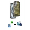 MARSİLYAN™- iPhone 16 Kılıf Atlas Minimal Özel Seri - Siyah 3D Antistatik Seramik Nano Ekran Koruyucu + Raze Metal Kamera Lens - LT
