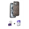MARSİLYAN™- iPhone 16 Kılıf Atlas Minimal Özel Seri - Siyah Bilvis 5in1 3D Magic Cam Ekran Koruyucu + Bilvis Titan Kamera Lens - SH