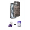 MARSİLYAN™- iPhone 16 Kılıf Atlas Minimal Özel Seri - Siyah Bilvis 5in1 3D Magic Cam Ekran Koruyucu + Bilvis Titan Kamera Lens - GS