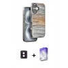 MARSİLYAN™- iPhone 16 Kılıf Atlas Minimal Özel Seri - Siyah Bilvis 5in1 3D Magic Cam Ekran Koruyucu + PVD Metal Kamera Lens - PE