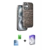 MARSİLYAN™- iPhone 16 Kılıf Atlas Minimal Özel Seri - Siyah Bilvis 5in1 3D Magic Cam Ekran Koruyucu + Raze Metal Kamera Lens - LT