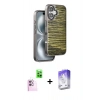 MARSİLYAN™- iPhone 16 Kılıf Atlas Minimal Özel Seri - Siyah Bilvis 5in1 3D Magic Cam Ekran Koruyucu + Raze Metal Kamera Lens - PE