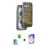 MARSİLYAN™- iPhone 16 Kılıf Atlas Minimal Özel Seri - Siyah Bilvis 5in1 3D Magic Cam Ekran Koruyucu + Raze Metal Kamera Lens - LT