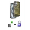 MARSİLYAN™- iPhone 16 Kılıf Atlas Minimal Özel Seri - Siyah Bilvis 5in1 5D Magic Hayalet Cam Ekran Koruyucu + Siyah Raze Metal Kamera Lens