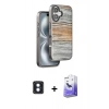 MARSİLYAN™- iPhone 16 Kılıf Atlas Minimal Özel Seri - Siyah Bilvis 5in1 5D Magic Hayalet Cam Ekran Koruyucu + PVD Metal Kamera Lens - MI