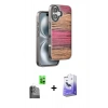 MARSİLYAN™- iPhone 16 Kılıf Atlas Minimal Özel Seri - Siyah Bilvis 5in1 5D Magic Hayalet Cam Ekran Koruyucu + Siyah Raze Metal Kamera Lens