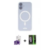 MARSİLYAN™- iPhone 16 Kılıf Çekirdek Klasik - Şeffaf 360 Full Body Arka Koruyucu + Bilvis Titan Kamera Lens - GS