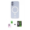 MARSİLYAN™- iPhone 16 Kılıf Çekirdek Klasik - Şeffaf 360 Full Body Arka Koruyucu + Raze Metal Kamera Lens - PE
