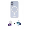 MARSİLYAN™- iPhone 16 Kılıf Çekirdek Klasik - Siyah 3D Antistatik Seramik Nano Ekran Koruyucu + Bilvis Titan Kamera Lens - PE