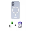 MARSİLYAN™- iPhone 16 Kılıf Çekirdek Klasik - Siyah Bilvis 5in1 3D Magic Cam Ekran Koruyucu + Raze Metal Kamera Lens - BZ