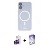 MARSİLYAN™- iPhone 16 Kılıf Çekirdek Klasik - Siyah Bilvis 5in1 3D Magic Cam Ekran Koruyucu + Bilvis Titan Kamera Lens - YL