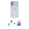 MARSİLYAN™- iPhone 16 Kılıf Çekirdek Klasik - Siyah Bilvis 5in1 5D Magic Hayalet Cam Ekran Koruyucu + Raze Metal Kamera Lens - BZ