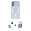 MARSİLYAN™- iPhone 16 Kılıf Çekirdek Klasik - Siyah Bilvis 5in1 5D Magic Hayalet Cam Ekran Koruyucu + Raze Metal Kamera Lens - LT