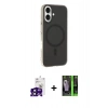 MARSİLYAN™- iPhone 16 Kılıf Çekirdek Modern Prime - Şeffaf 360 Full Body Arka Koruyucu + Bilvis Titan Kamera Lens - SH