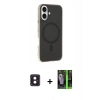 MARSİLYAN™- iPhone 16 Kılıf Çekirdek Modern Prime - Şeffaf 360 Full Body Arka Koruyucu + PVD Metal Kamera Lens - PE