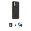 MARSİLYAN™- iPhone 16 Kılıf Çekirdek Modern Prime - Siyah 3D Antistatik Seramik Nano Ekran Koruyucu + PVD Metal Kamera Lens - MI