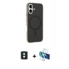 MARSİLYAN™- iPhone 16 Kılıf Çekirdek Modern Prime - Siyah 3D Antistatik Seramik Nano Ekran Koruyucu + PVD Metal Kamera Lens - YL