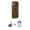 MARSİLYAN™- iPhone 16 Kılıf Çekirdek Modern Prime - Siyah Bilvis 5in1 3D Magic Cam Ekran Koruyucu + Bilvis Titan Kamera Lens - SH
