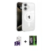 MARSİLYAN™- iPhone 16 Kılıf Doruk Doku Özel Seri - Şeffaf 360 Full Body Arka Koruyucu + Bilvis Titan Kamera Lens - YL