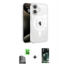 MARSİLYAN™- iPhone 16 Kılıf Doruk Doku Özel Seri - Siyah 360 Mat Full Body Arka Koruyucu + Raze Metal Kamera Lens - SH