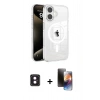 MARSİLYAN™- iPhone 16 Kılıf Doruk Doku Özel Seri - Siyah 3D Antistatik Mat Seramik Nano Ekran Koruyucu + PVD Metal Kamera Lens - PE