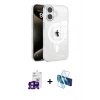 MARSİLYAN™- iPhone 16 Kılıf Doruk Doku Özel Seri - Siyah 3D Antistatik Seramik Nano Ekran Koruyucu + Bilvis Titan Kamera Lens - PE