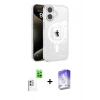 MARSİLYAN™- iPhone 16 Kılıf Doruk Doku Özel Seri - Siyah Bilvis 5in1 3D Magic Cam Ekran Koruyucu + Raze Metal Kamera Lens - BZ