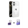 MARSİLYAN™- iPhone 16 Kılıf Doruk Doku Özel Seri - Siyah Bilvis 5in1 5D Magic Hayalet Cam Ekran Koruyucu + Bilvis Titan Kamera Lens - SH