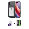MARSİLYAN™- iPhone 16 Kılıf Doruk Klasik Koleksiyonu - Şeffaf 360 Full Body Arka Koruyucu + Bilvis Titan Kamera Lens - PE
