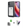 MARSİLYAN™- iPhone 16 Kılıf Doruk Klasik Koleksiyonu - Şeffaf Pasifik Cam Ekran Koruyucu + Raze Metal Kamera Lens - SH