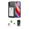 MARSİLYAN™- iPhone 16 Kılıf Doruk Klasik Koleksiyonu - Siyah 360 Mat Full Body Arka Koruyucu + Raze Metal Kamera Lens - PE