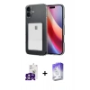 MARSİLYAN™- iPhone 16 Kılıf Doruk Klasik Koleksiyonu - Siyah Bilvis 5in1 3D Magic Cam Ekran Koruyucu + Bilvis Titan Kamera Lens - PE