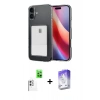 MARSİLYAN™- iPhone 16 Kılıf Doruk Klasik Koleksiyonu - Siyah Bilvis 5in1 3D Magic Cam Ekran Koruyucu + Raze Metal Kamera Lens - BZ