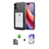 MARSİLYAN™- iPhone 16 Kılıf Doruk Klasik Koleksiyonu - Siyah Bilvis 5in1 3D Magic Cam Ekran Koruyucu + Raze Metal Kamera Lens - SH