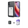 MARSİLYAN™- iPhone 16 Kılıf Doruk Klasik Koleksiyonu - Siyah Bilvis 5in1 3D Magic Cam Ekran Koruyucu + PVD Metal Kamera Lens - YL