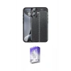 MARSİLYAN™- iPhone 16 Kılıf Doruk Klasik Özel Seri - Siyah Bilvis 5in1 3D Magic Cam Ekran Koruyucu