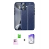MARSİLYAN™- iPhone 16 Kılıf Doruk Klasik Özel Seri - Siyah Bilvis 5in1 3D Magic Cam Ekran Koruyucu + Raze Metal Kamera Lens - PE