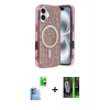 MARSİLYAN™- iPhone 16 Kılıf Eksen Çizgi - Şeffaf 360 Full Body Arka Koruyucu + Raze Metal Kamera Lens - LT
